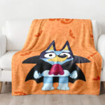 Personalized Bluey Family Baby Blanket, Bluey Halloween Soft Birthday Blanket, Bluey Booey Seamles Blanket for Kid - Image 2