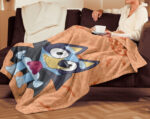 Personalized Bluey Family Baby Blanket, Bluey Halloween Soft Birthday Blanket, Bluey Booey Seamles Blanket for Kid - Image 4