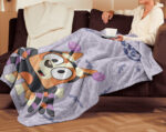 Personalized Bluey Family Baby Blanket, Bluey Halloween Soft Birthday Blanket, Bluey Booey Seamles Blanket for Kid - Image 3