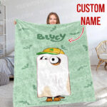Personalized Bluey Family Baby Blanket, Bluey Halloween Soft Birthday Blanket, Bluey Booey Seamles Blanket for Kid