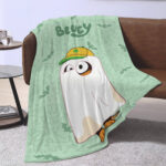 Personalized Bluey Family Baby Blanket, Bluey Halloween Soft Birthday Blanket, Bluey Booey Seamles Blanket for Kid - Image 2