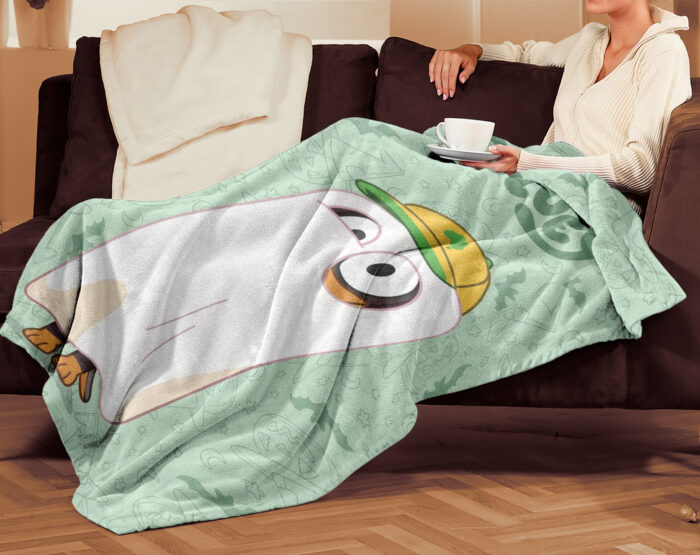 Personalized Bluey Family Baby Blanket, Bluey Halloween Soft Birthday Blanket, Bluey Booey Seamles Blanket for Kid - Image 3