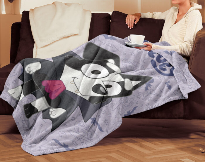 Personalized Bluey Family Baby Blanket, Bluey Halloween Soft Birthday Blanket, Bluey Booey Seamles Blanket for Kid - Image 2