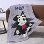 Personalized Bluey Family Baby Blanket, Bluey Halloween Soft Birthday Blanket, Bluey Booey Seamles Blanket for Kid - Image 5