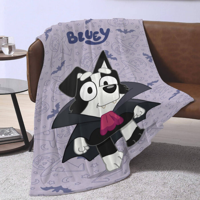 Personalized Bluey Family Baby Blanket, Bluey Halloween Soft Birthday Blanket, Bluey Booey Seamles Blanket for Kid - Image 5