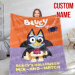 Personalized Bluey Halloween Blanket, Bluey Family Soft Blankets, Bluey and Bingo Birthday Blanket, Bluey Blanket for Kid - Image 9