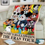 Personalized Name Horror Mickey Eras Tour Blanket, Mickey Cosplay Horror Characters Blanket, Halloween Costume Mickey Blanket, Gift For Kid - Image 2