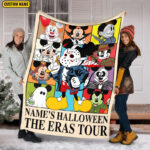 Personalized Name Horror Mickey Eras Tour Blanket, Mickey Cosplay Horror Characters Blanket, Halloween Costume Mickey Blanket, Gift For Kid