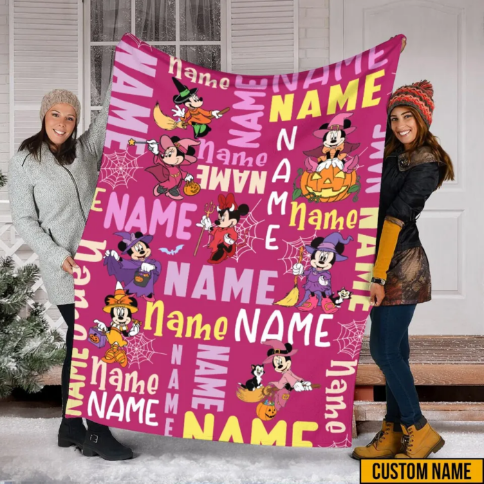 Mickey Mouse And Minnie Blanket, Cartoon Baby Blanket, Fleece Baby Blanket, Disney Halloween Blanket - Image 2