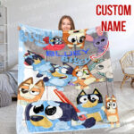Personalized Bluey Family Baby Blanket, Me And My Friend Made It And It's Now Blanket, Bluey Birthday Blanket for Kid