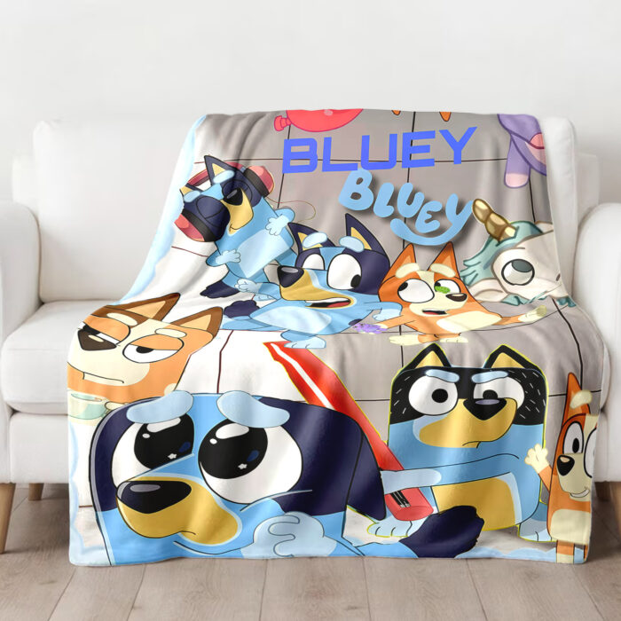 Personalized Bluey Family Baby Blanket, Me And My Friend Made It And It's Now Blanket, Bluey Birthday Blanket for Kid - Image 4