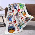 Personalized Name Horror Stitch Horror Blanket, Stitch Cosplay Horror Characters Blanket, Halloween Costume Stitch Blanket, Gift For Kid - Image 3