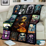 Personalize Name Jack Skellington Blanket, Nightmare Before Christmas Blanket, Halloween Horror Blanket, Horror Movies Blanket - Image 2