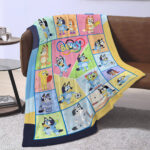Personalized Bluey Family Baby Blanket, Olympic Bluey Blanket, Bluey Birthday Blanket for Kid - Image 3