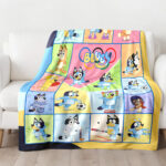 Personalized Bluey Family Baby Blanket, Olympic Bluey Blanket, Bluey Birthday Blanket for Kid - Image 4