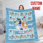 Personalized Bluey Blanket, Bluey Family Soft Blankets, Bluey and Bingo Birthday Blanket, Bluey Family Blanket for Kid - Image 3