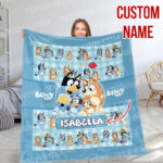 Personalized Bluey Blanket, Bluey Family Soft Blankets, Bluey and Bingo Birthday Blanket, Bluey Family Blanket for Kid - Image 8