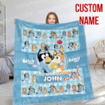 Personalized Bluey Blanket, Bluey Family Soft Blankets, Bluey and Bingo Birthday Blanket, Bluey Family Blanket for Kid - Image 5