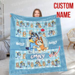 Personalized Bluey Blanket, Bluey Family Soft Blankets, Bluey and Bingo Birthday Blanket, Bluey Family Blanket for Kid - Image 9