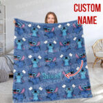 Personalized Disney Stitch And His Friends Fleece Blanket, Lilo and Stitch Custom Name Blanket - Image 10