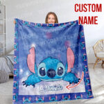 Personalized Disney Stitch And His Friends Fleece Blanket, Lilo and Stitch Custom Name Blanket - Image 7