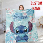 Personalized Disney Stitch And His Friends Fleece Blanket, Lilo and Stitch Custom Name Blanket - Image 11