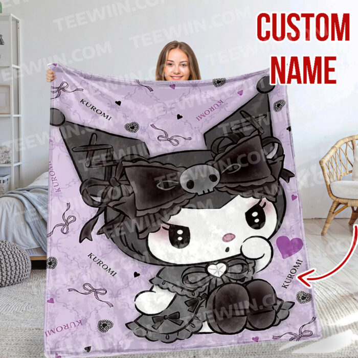 Personalized Disney Stitch And His Friends Fleece Blanket, Lilo and Stitch Custom Name Blanket - Image 4