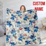 Personalized Disney Stitch And His Friends Fleece Blanket, Lilo and Stitch Custom Name Blanket - Image 14