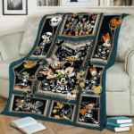 Personalized Disney Skeleton Blanket, Disney Halloween Blanket, Mickey And Friends Halloween Blanket - Image 2