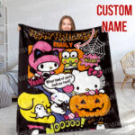 Personalized Hello Kitty Halloween I Want Candy Fleece Blanket, Hello Kitty Custom Name Blanket - Image 8