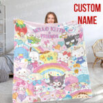 Personalized Hello Kitty Halloween I Want Candy Fleece Blanket, Hello Kitty Custom Name Blanket - Image 10