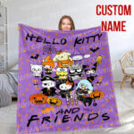 Personalized Hello Kitty Halloween I Want Candy Fleece Blanket, Hello Kitty Custom Name Blanket - Image 9