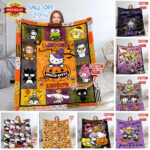 Personalized Hello Kitty Halloween I Want Candy Fleece Blanket, Hello Kitty Custom Name Blanket