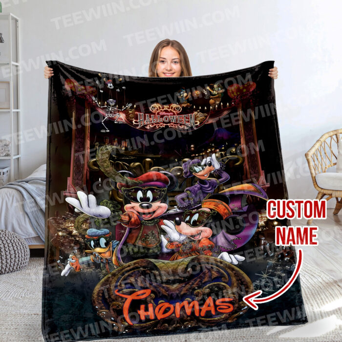 Disney Fall Disneyland Halloween Blanket, Mickey Mouse Fleece Blanket Mickey Mouse - Image 9