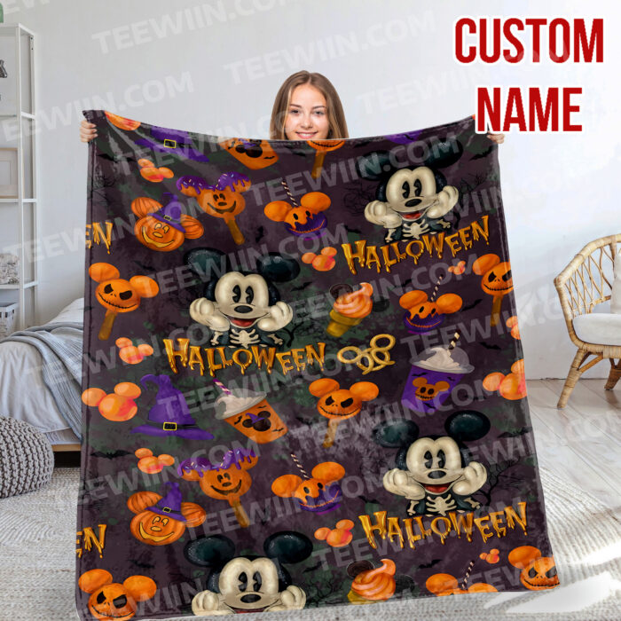 Disney Fall Disneyland Halloween Blanket, Mickey Mouse Fleece Blanket Mickey Mouse - Image 5