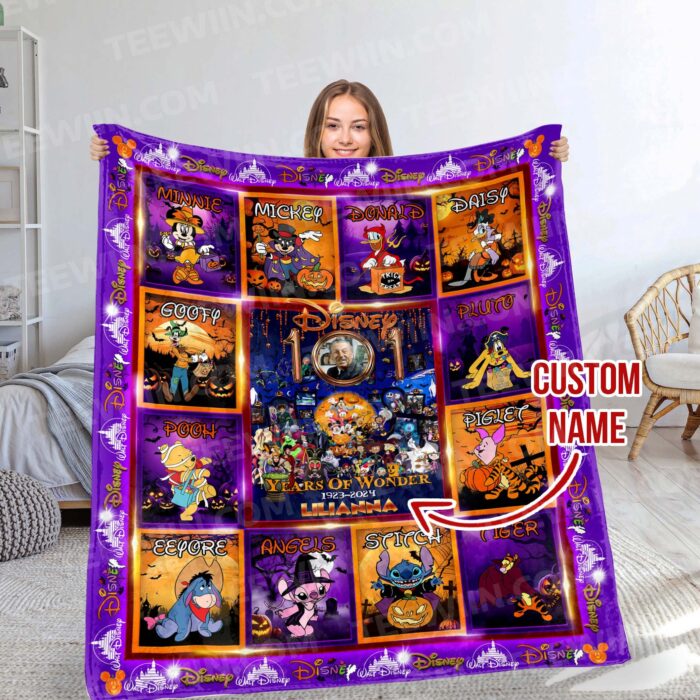 Disney Fall Disneyland Halloween Blanket, Mickey Mouse Fleece Blanket Mickey Mouse - Image 2