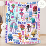 Personalized Trolls Blanket, Trolls Birthday Blanket, Custom Name Blanket, Trolls Family Blanket, Baby Shower Gifts, Kids Trolls Movie Gift - Image 3