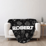 Personalized Name Star Wars Blanket/Star Wars Characters Blanket/Star Wars Birthday Gift/Custom Galaxy Edge Blanket/Darth Vader - Image 3