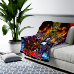 Custom Five Nights At Freddy Blanket, Five Nights At Freddy, Freddy Fazbear Bonnie Chica Foxy Blanket Horror Halloween Blanket - Image 3