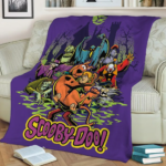 Scooby-Doo Fleece Blanket, Scooby Doo Ruh Roh Blanket, Scooby-Doo Halloween Blanket, Lovers Blanket - Image 2