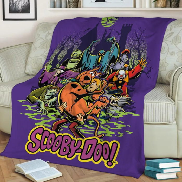 Scooby-Doo Fleece Blanket, Scooby Doo Ruh Roh Blanket, Scooby-Doo Halloween Blanket, Lovers Blanket - Image 2