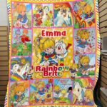 Custom Rainbow Brite Quilt Blanket, Rainbow Brite Bedding Set, Rainbow Brite Kids Bedding Set, Rainbow Brite Baby Blanket