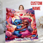 Personalized Disney Stitch Blanket Fleece Blanket, Stitch Custom Name Blanket - Image 10