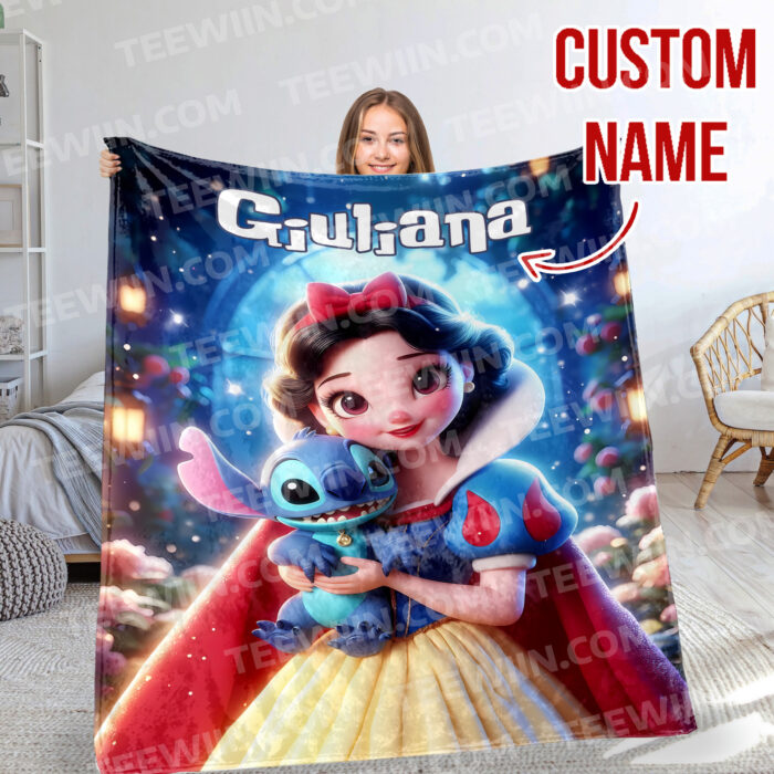 Personalized Disney Stitch Blanket Fleece Blanket, Stitch Custom Name Blanket - Image 8
