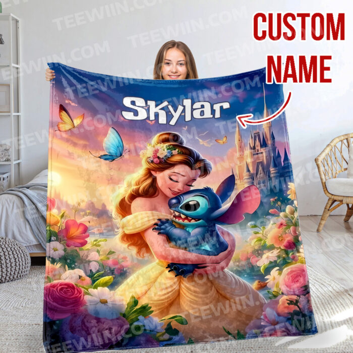 Personalized Disney Stitch Blanket Fleece Blanket, Stitch Custom Name Blanket - Image 9
