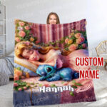 Personalized Disney Stitch Blanket Fleece Blanket, Stitch Custom Name Blanket - Image 4