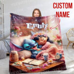 Personalized Disney Stitch Blanket Fleece Blanket, Stitch Custom Name Blanket - Image 3