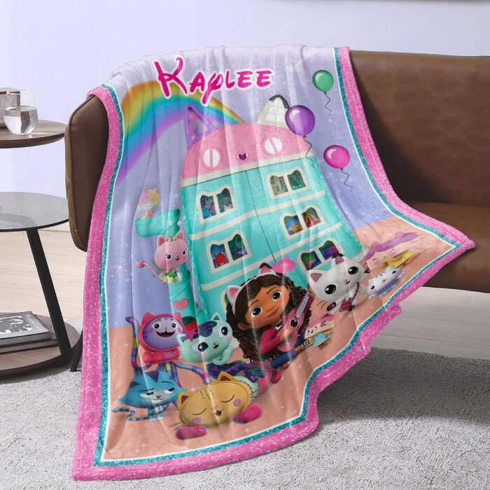 Personalized Gabby's Dollhouse Blanket, Gabby's Dollhouse Custom Name Blanket - Image 4