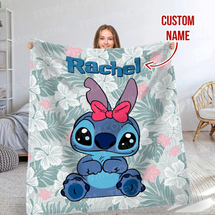 Disney Stitch Printed Soft Blanket, Multipurpose Flannel Blanket Warm Blanket For Car Office Picnic Camping Home - Image 9