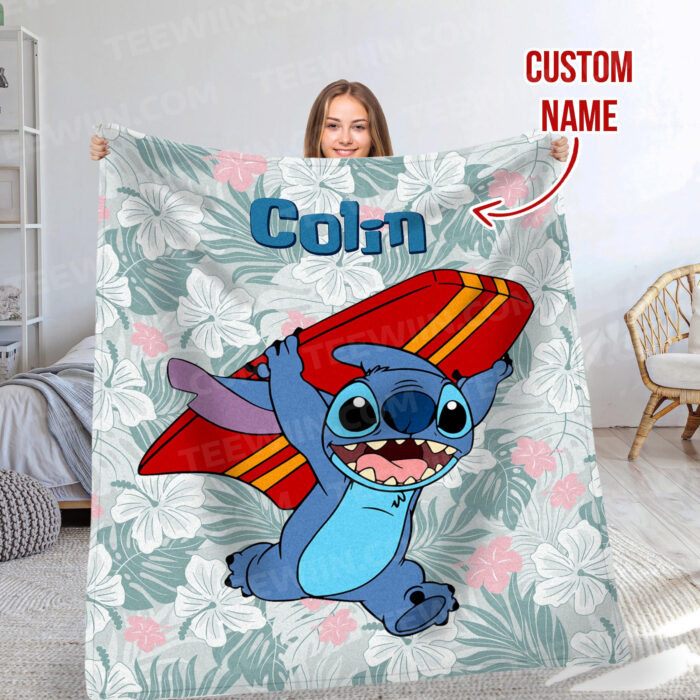 Disney Stitch Printed Soft Blanket, Multipurpose Flannel Blanket Warm Blanket For Car Office Picnic Camping Home - Image 6